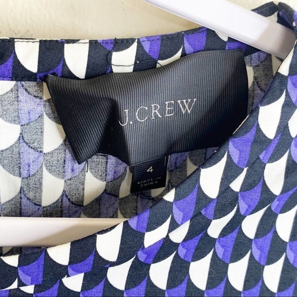 J.CREW Jet Set Womens Geometric Print Patterned Side Zip Career Shift Dress Sz 4 - Picture 10 of 11